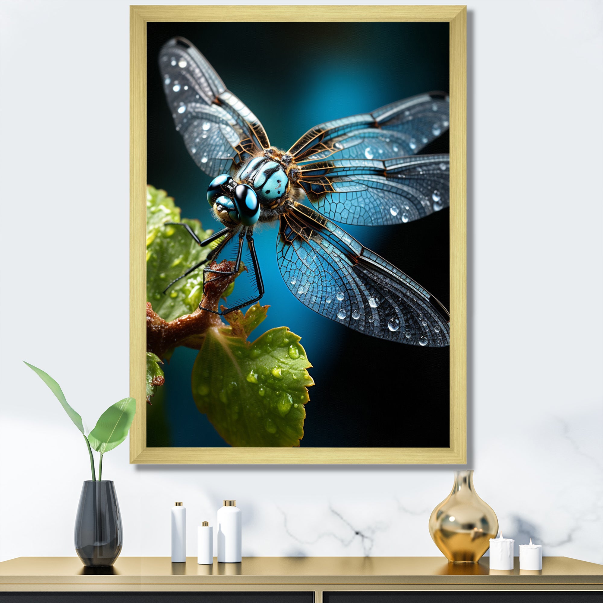 Teal Dragonfly Insects Flight - Dragonfly Wall Decor