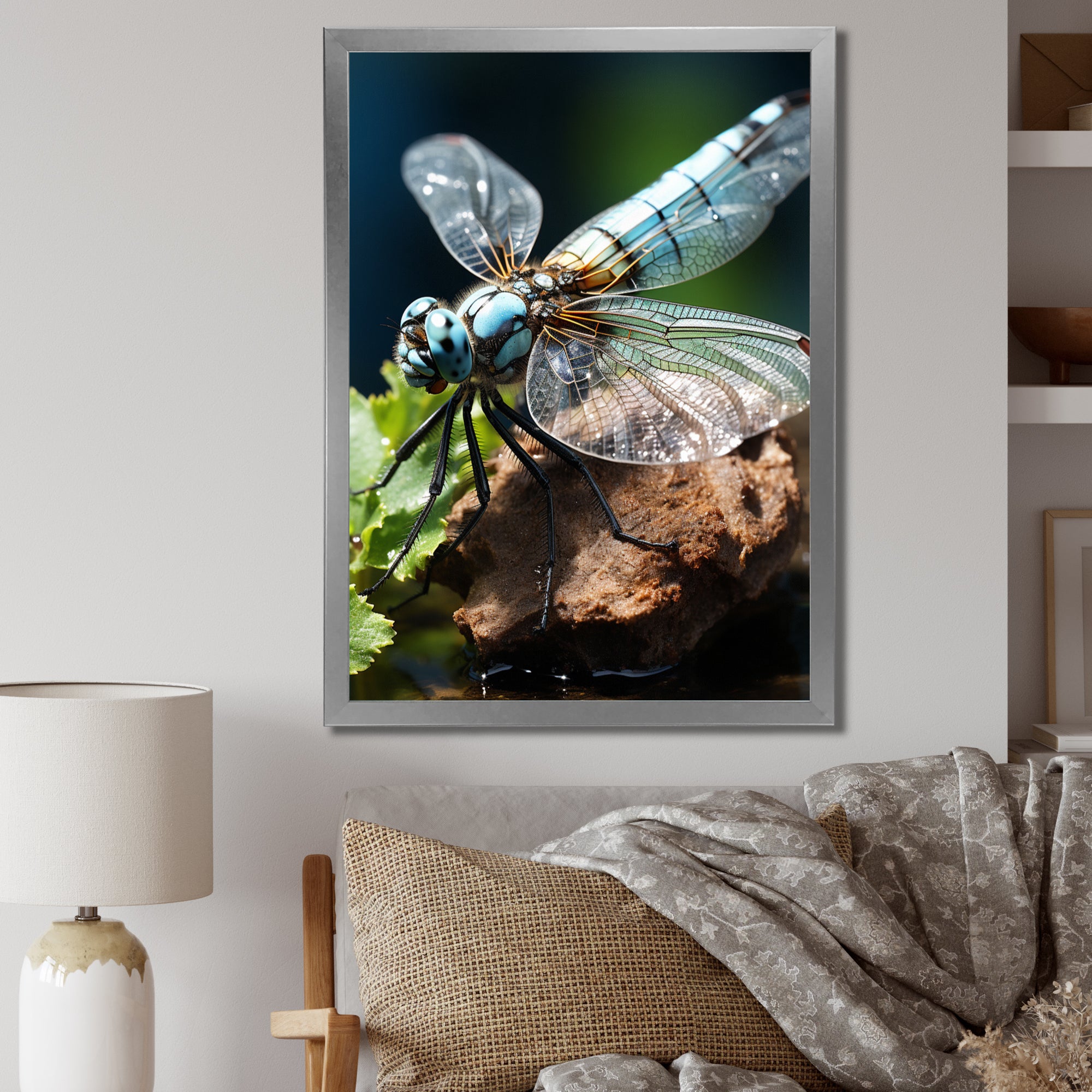 White Dragonfly Insects Flight - Dragonfly Wall Art Prints