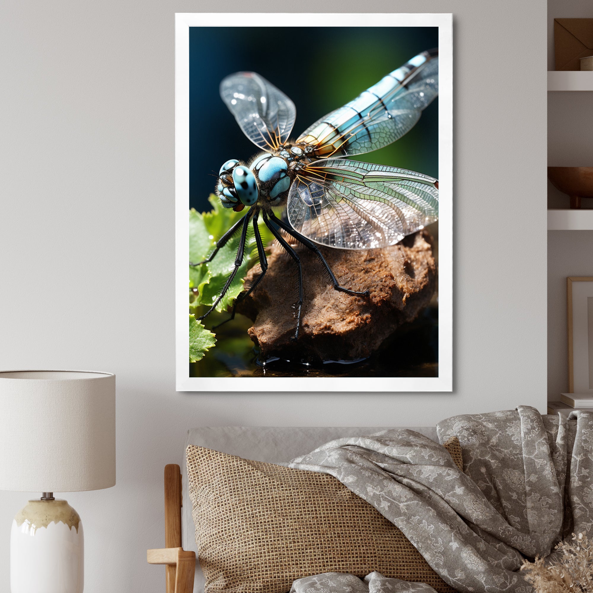 White Dragonfly Insects Flight - Dragonfly Wall Art Prints