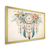 Teal Dreamcatcher Vintage Whispers - Spiritual Canvas Wall Art