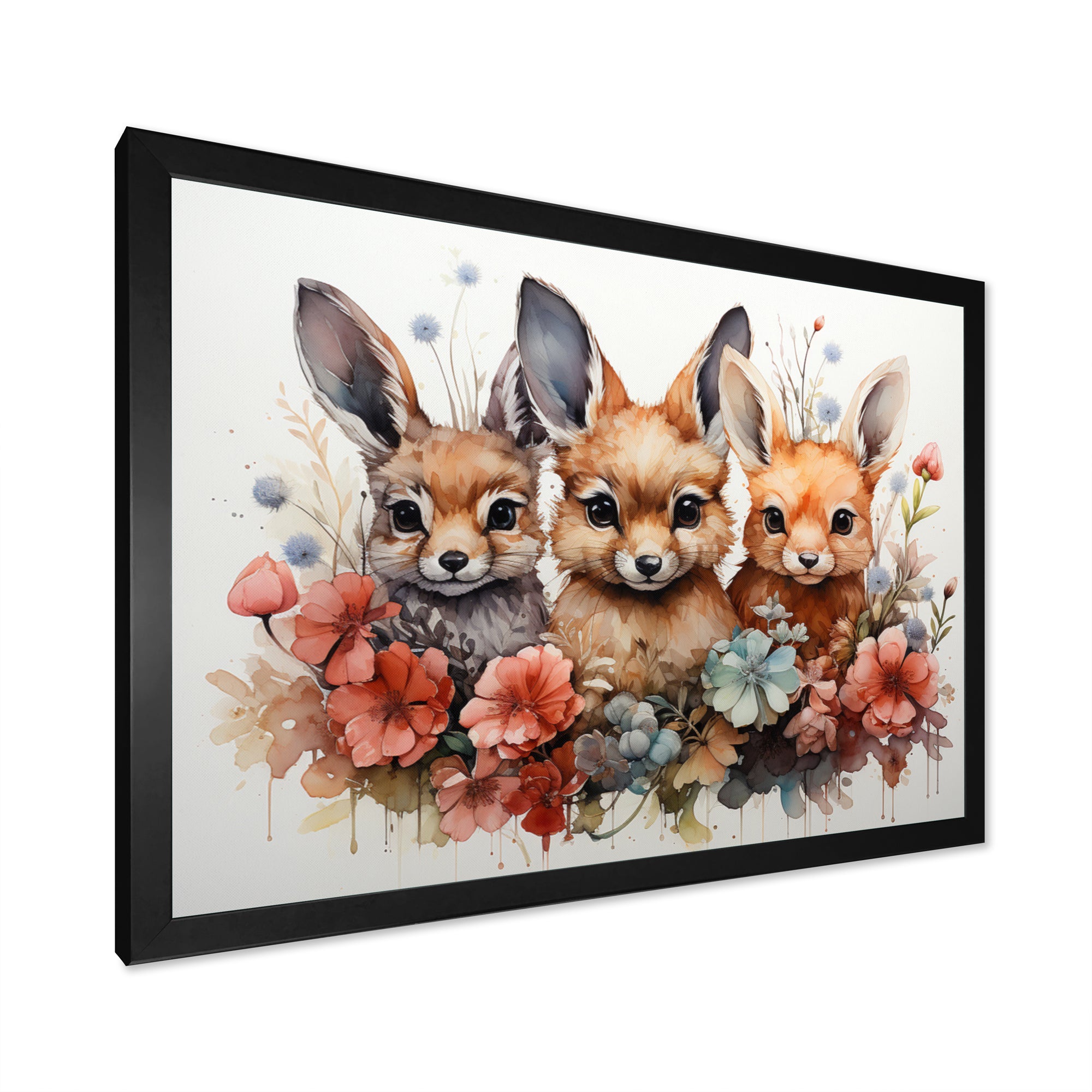 Dry Watercolor Whimsical Animals - Rabbit Living Room Wall Art
