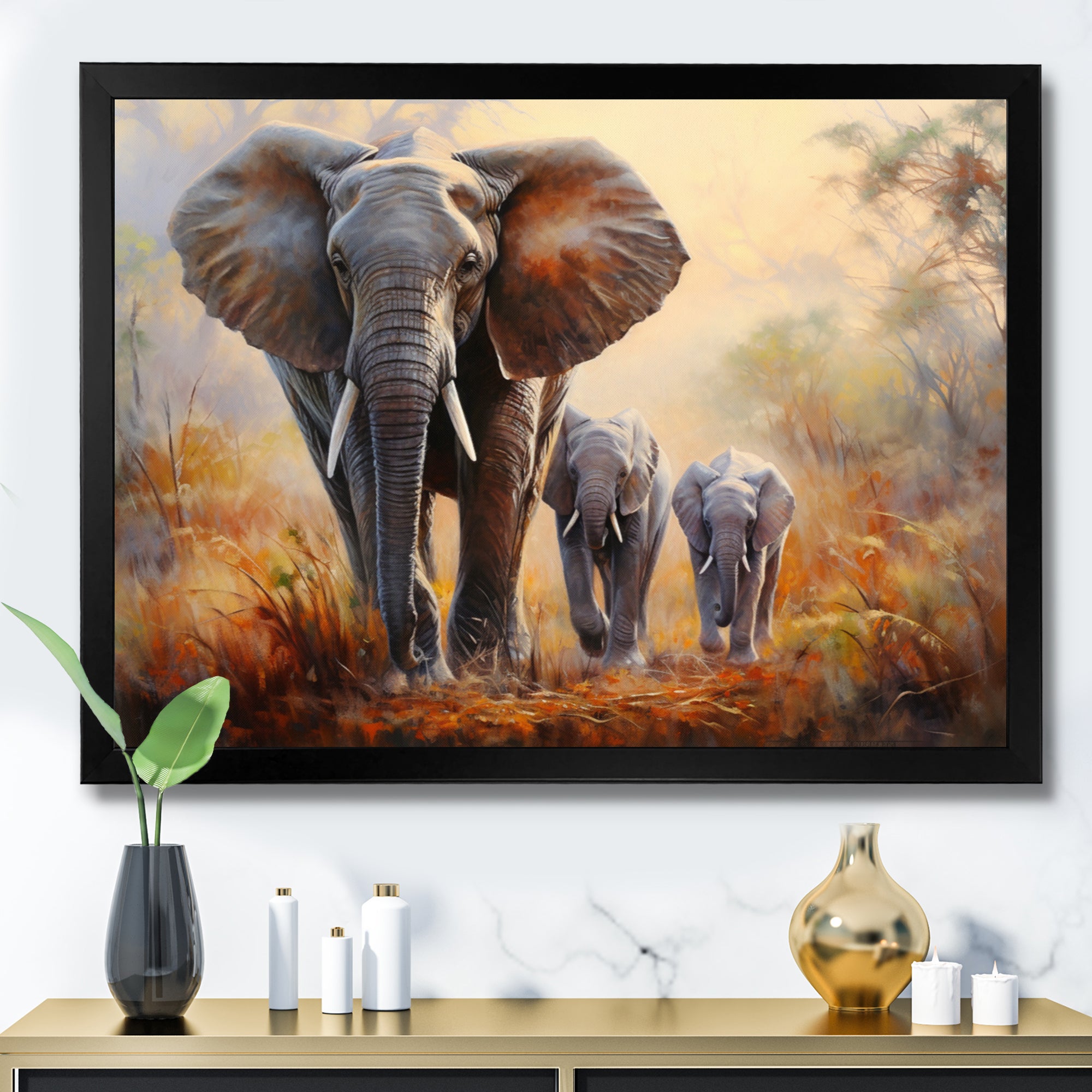 Elephant Family Guardianship - Elephant Wall Art Prints