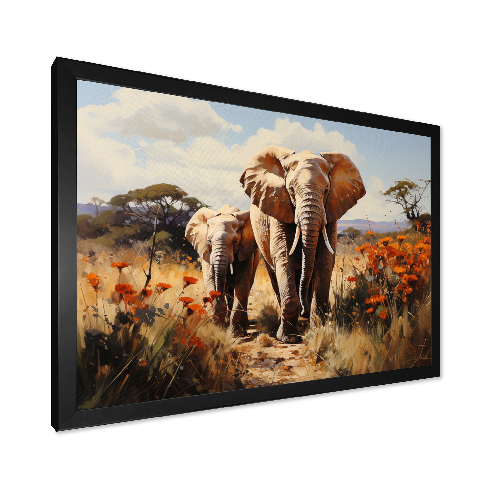 Elephant Family Harmony - Gray Elephant Wall Art