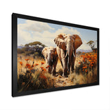 Elephant Family Harmony - Gray Elephant Wall Art