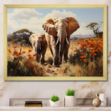 Elephant Family Harmony - Gray Elephant Wall Art