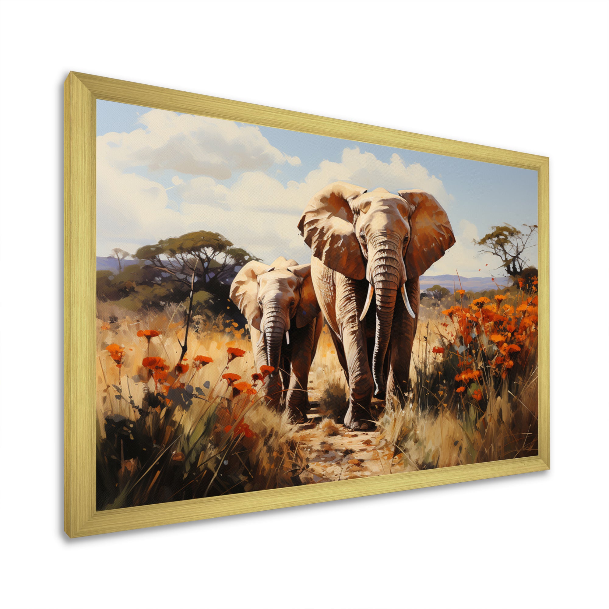 Elephant Family Harmony - Gray Elephant Wall Art