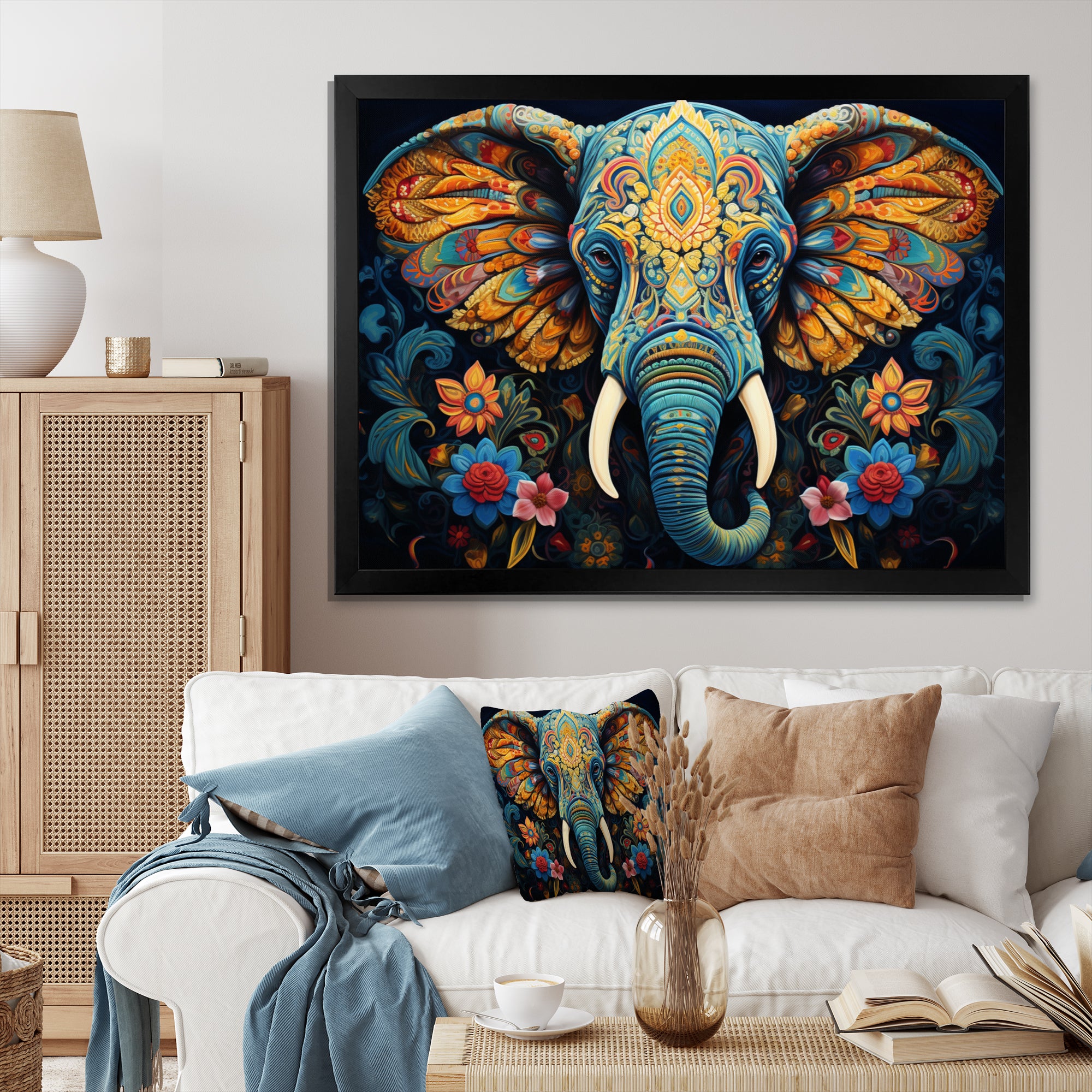 Teal Elephant Legacy - Teal Elephant Wall Art