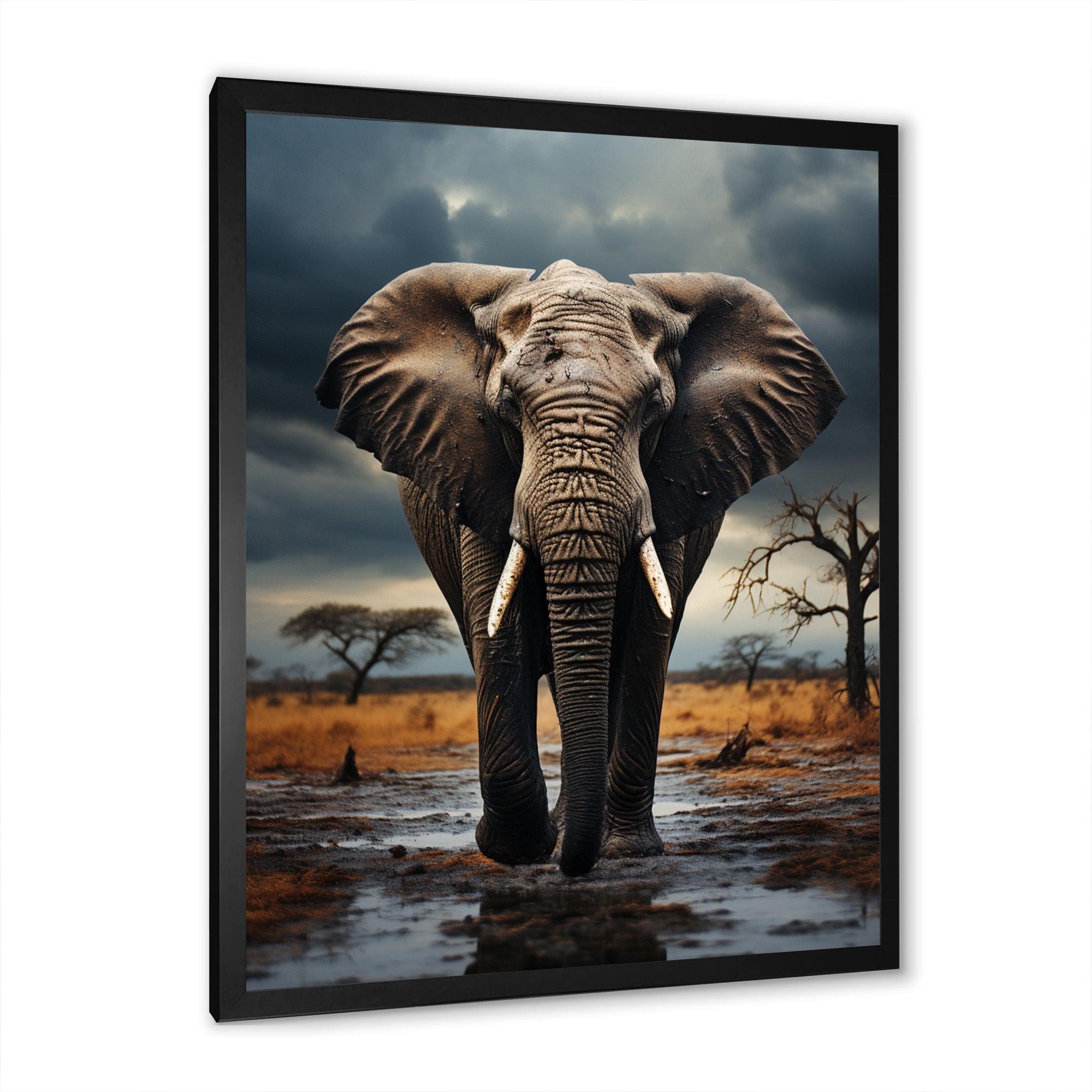 Elephant Tales From Afar - Elephant Large Canvas Wall Art