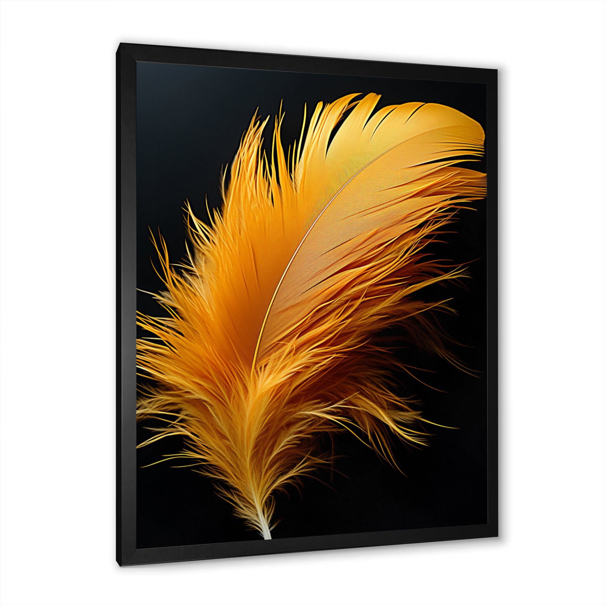 Orange Feather Elegance - Feathers Wall Decor