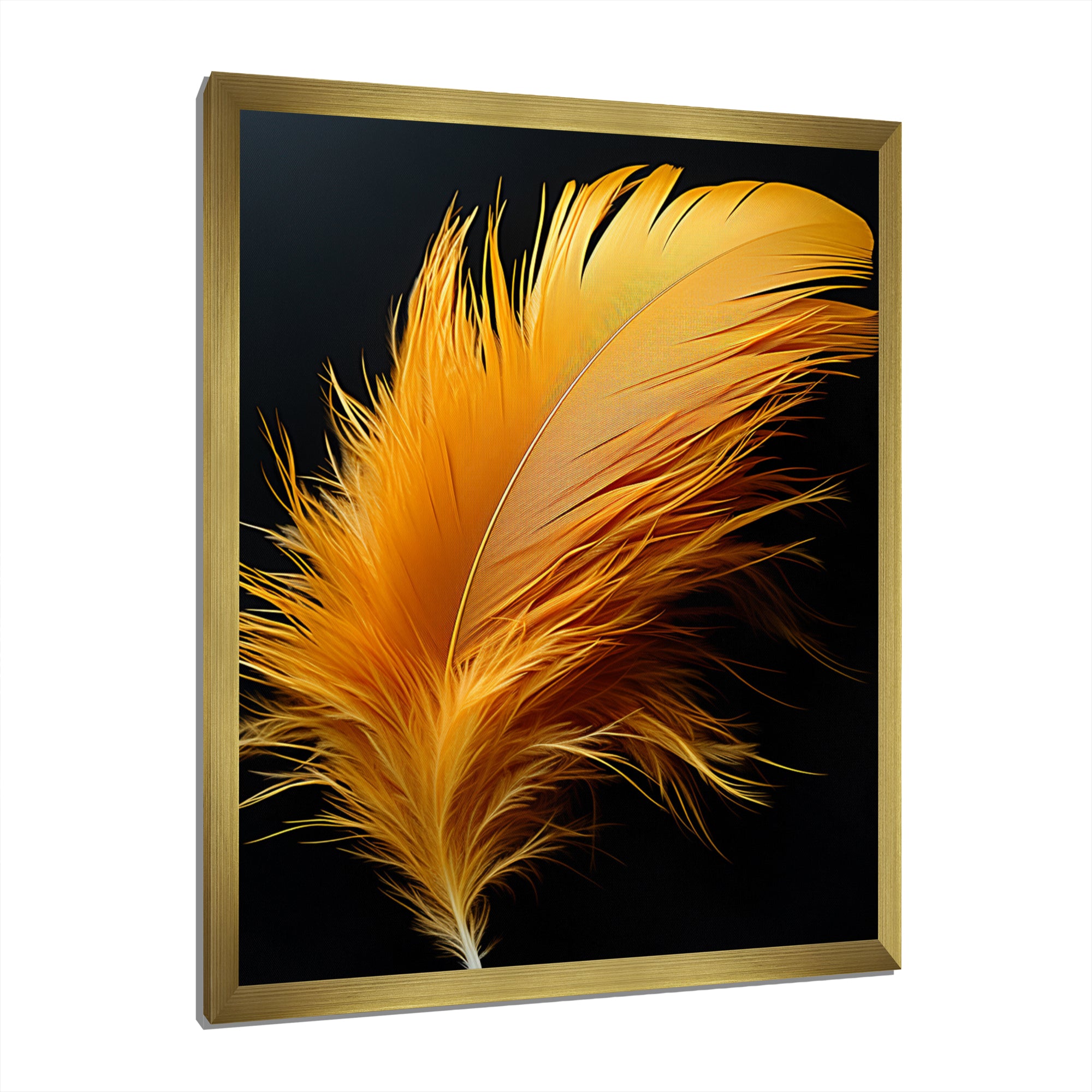 Orange Feather Elegance - Feathers Wall Decor