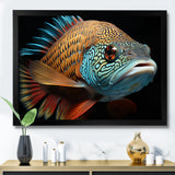 Fish Portrait Photo - Teal Fish Wall Art