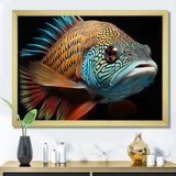 Fish Portrait Photo - Teal Fish Wall Art