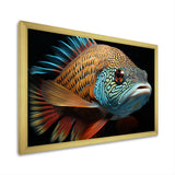 Fish Portrait Photo - Teal Fish Wall Art