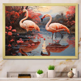 Flamingo Fading Glow Pastoral - Flamingo Canvas Wall Art