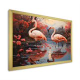 Flamingo Fading Glow Pastoral - Flamingo Canvas Wall Art
