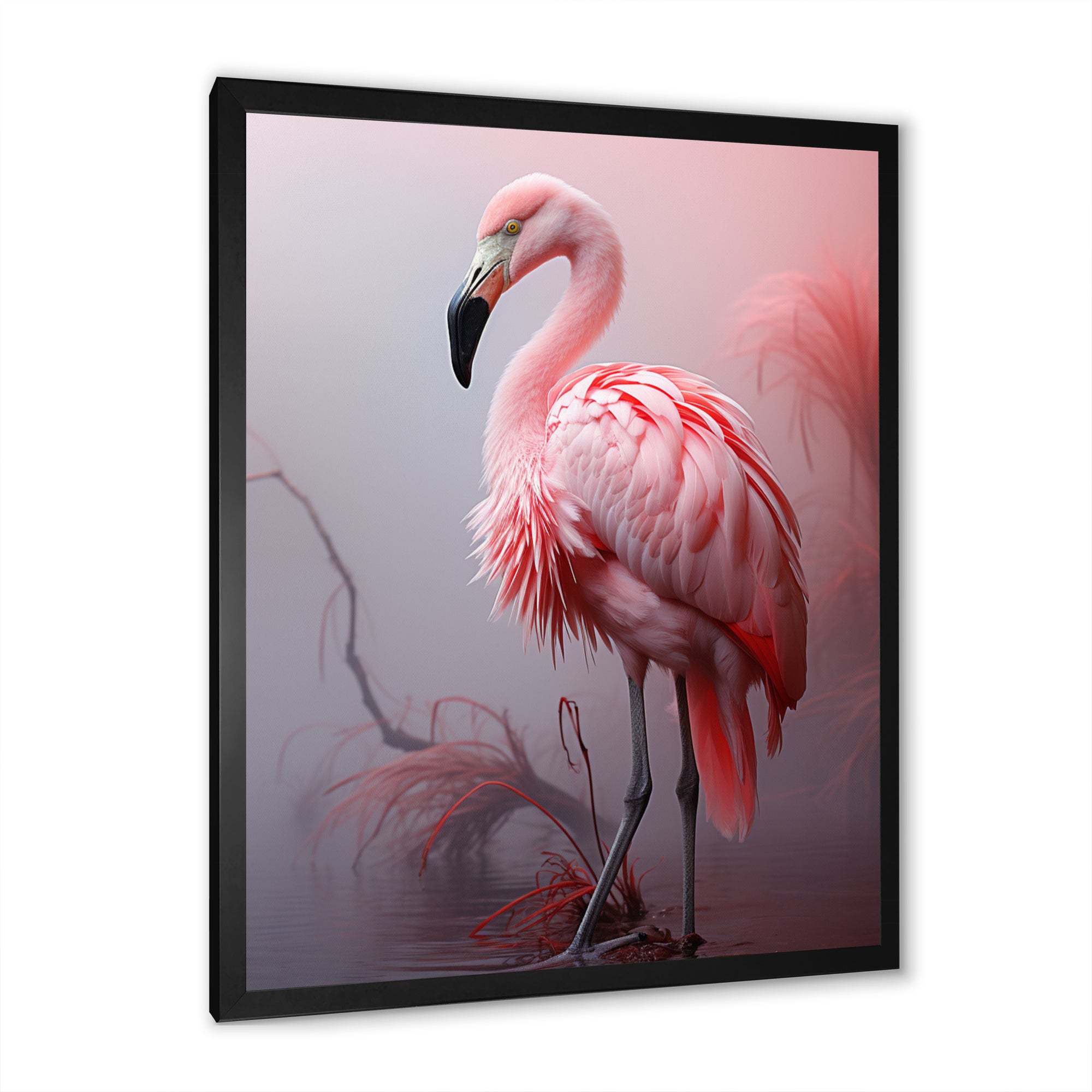 Minimalism Flamingo Portrait - Flamingo Wall Decor