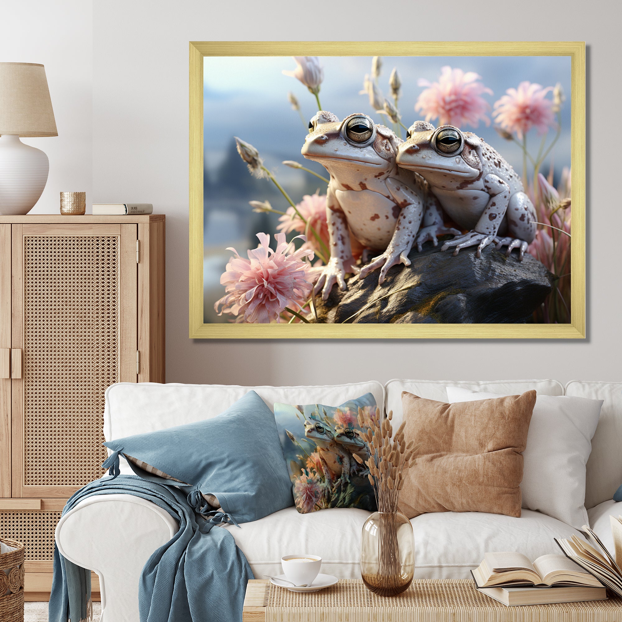 Frog Monochrome Landscape - Frog Home Decor Art