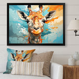 Giraffe Elegant Geometric - Giraffe Large Canvas Wall Art