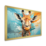 Giraffe Elegant Geometric - Giraffe Large Canvas Wall Art