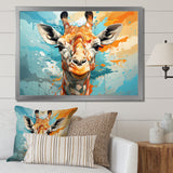 Giraffe Elegant Geometric - Giraffe Large Canvas Wall Art