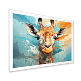 Giraffe Elegant Geometric - Giraffe Large Canvas Wall Art