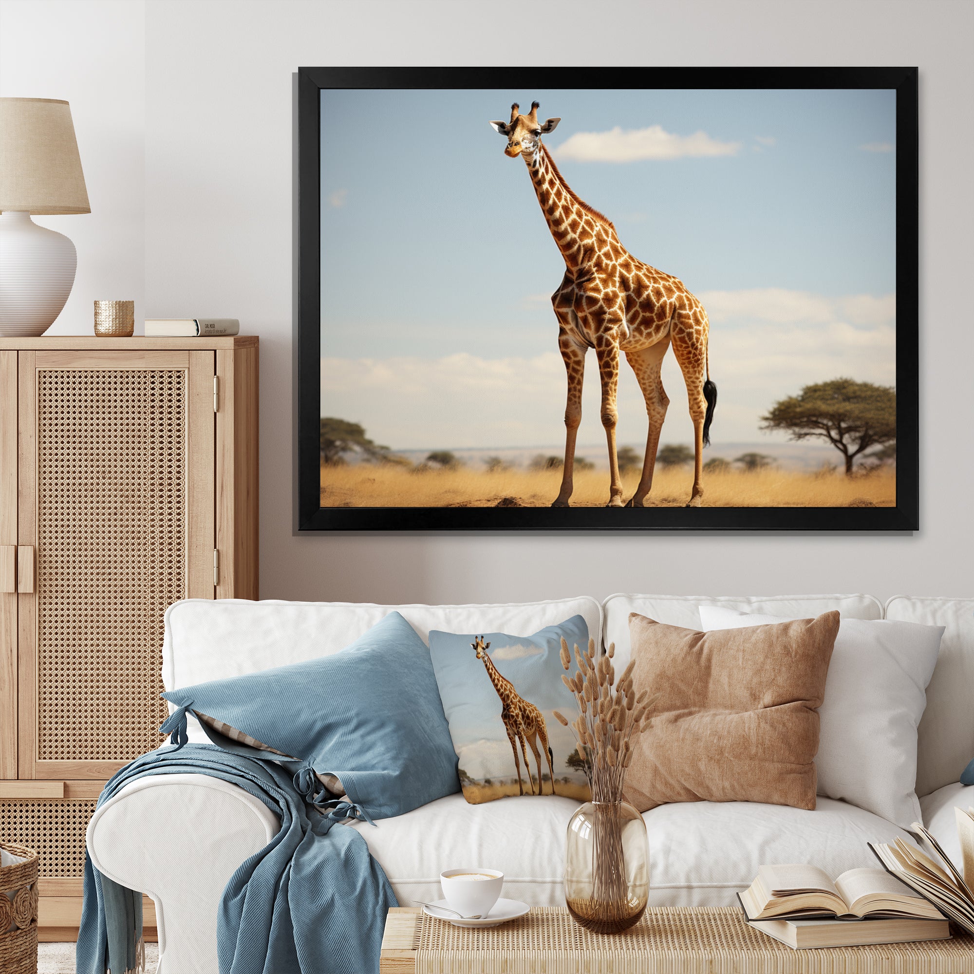 Giraffe Gentle Horizon - Giraffe Living Room Wall Art