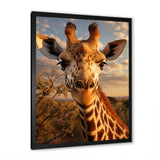 Giraffe Portrait Vibrant - Giraffe Canvas Wall Art