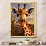 Giraffe Portrait Vibrant - Giraffe Canvas Wall Art