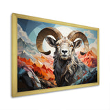 Goat Mountain Guardian Geometric - Gray Goat Wall Art