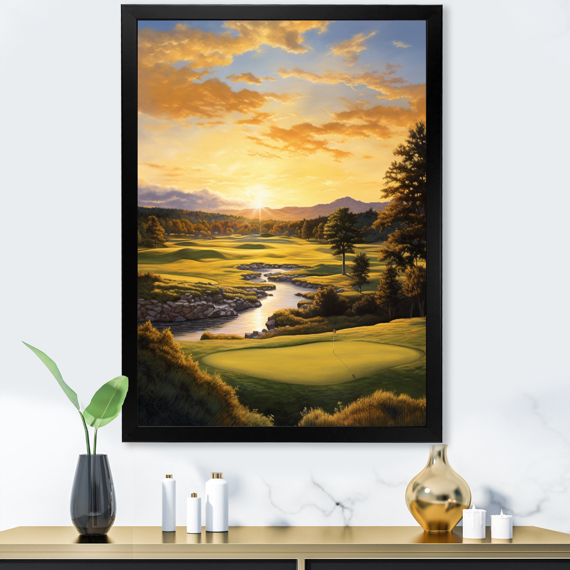 Golf Golden Hour Golf - Golf Canvas Wall Art