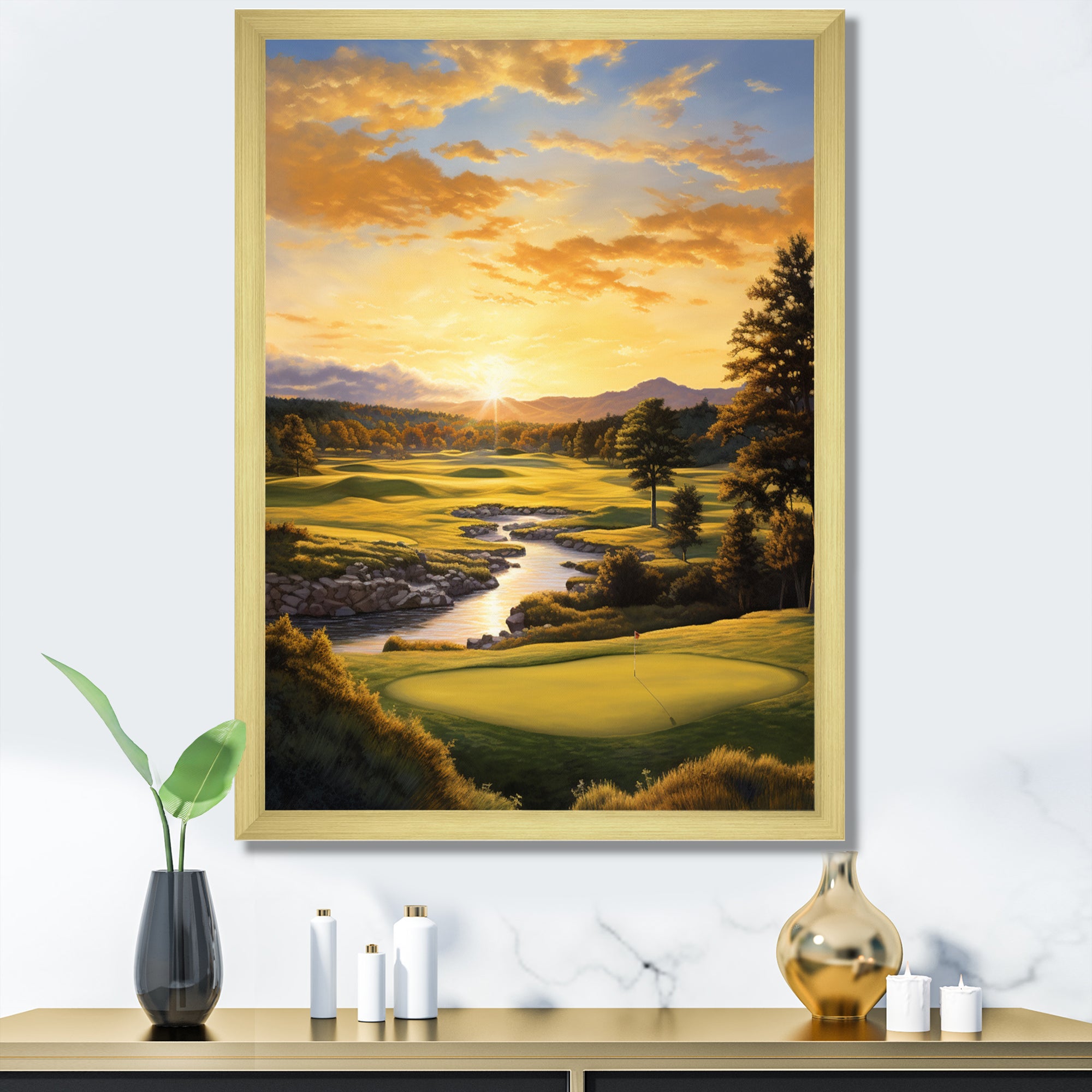 Golf Golden Hour Golf - Golf Canvas Wall Art