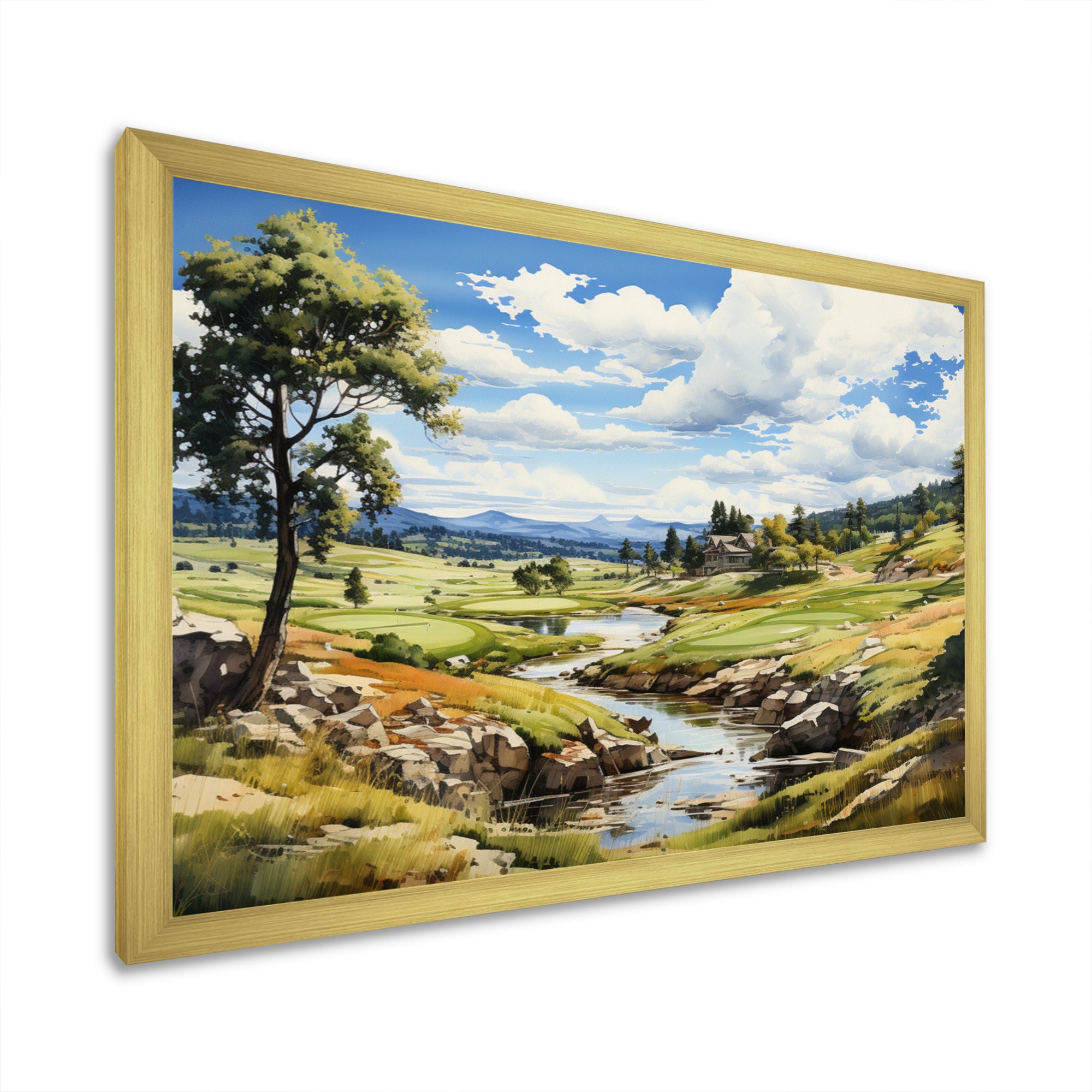 Lake And River Tranquility I - Golf Canvas Wall Art