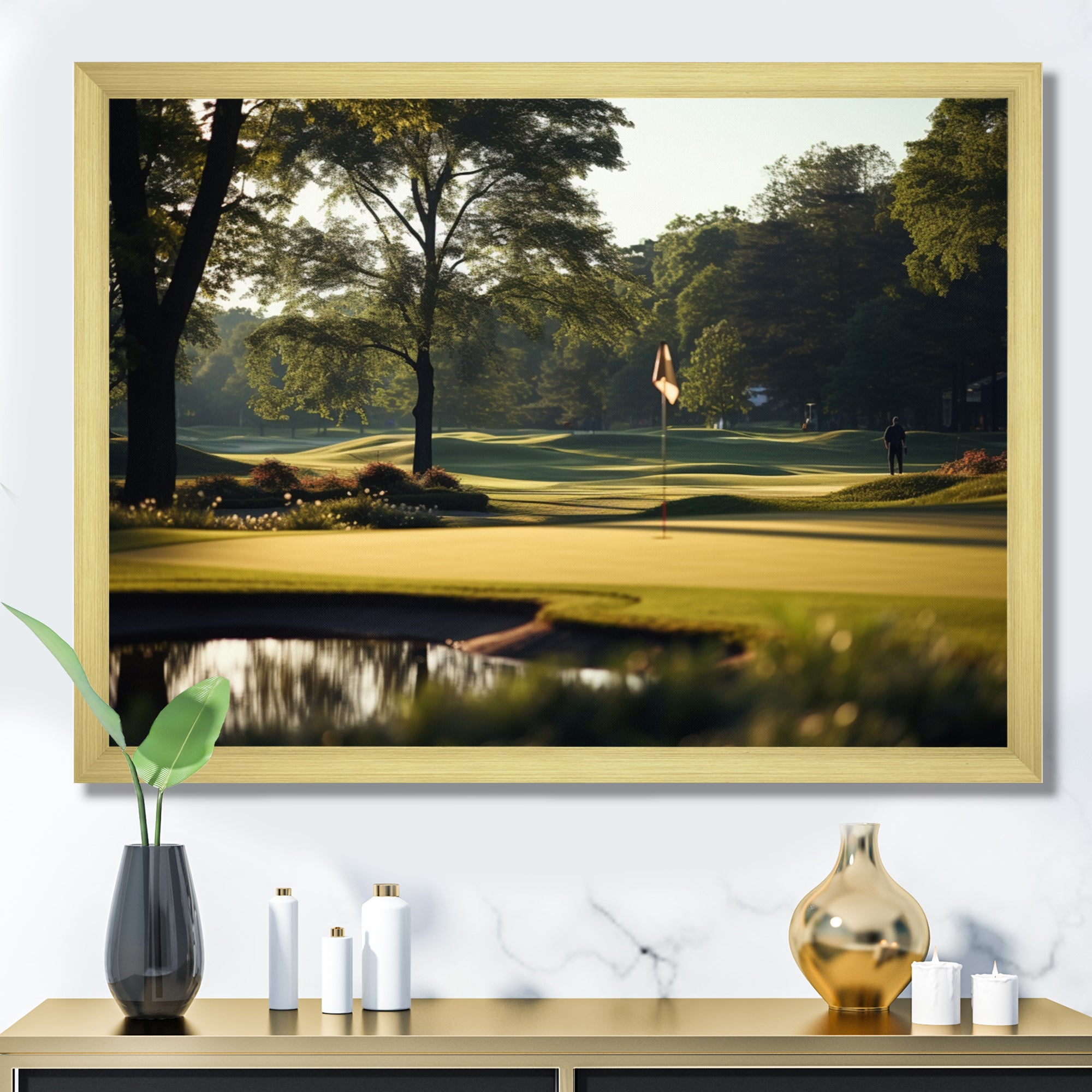 Golf Putting Green Tranquility I - Golf Canvas Wall Art