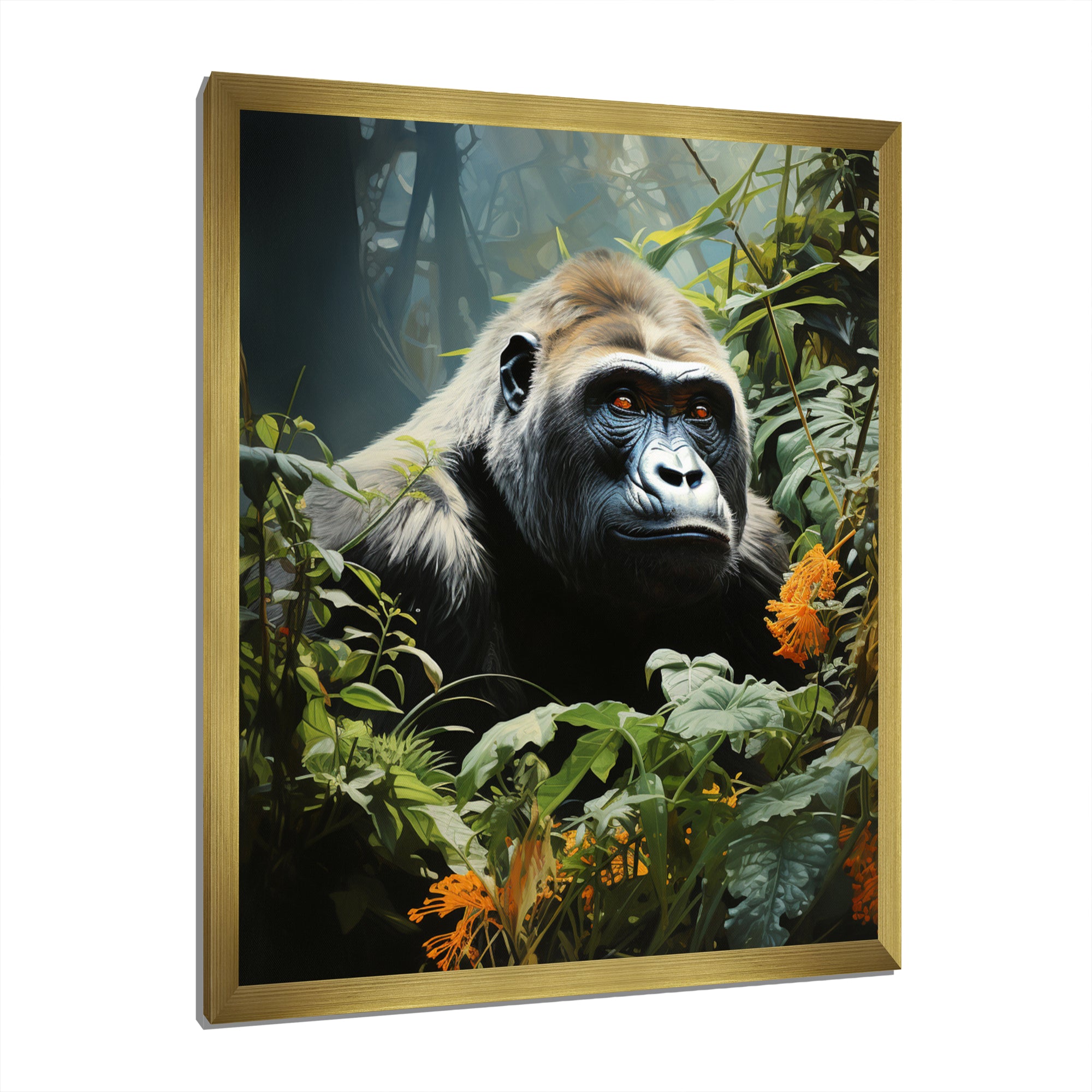 Gorilla In Jungle - Gorilla Living Room Wall Art