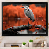 Heron Serenity In Monochrome - Heron Living Room Wall Art