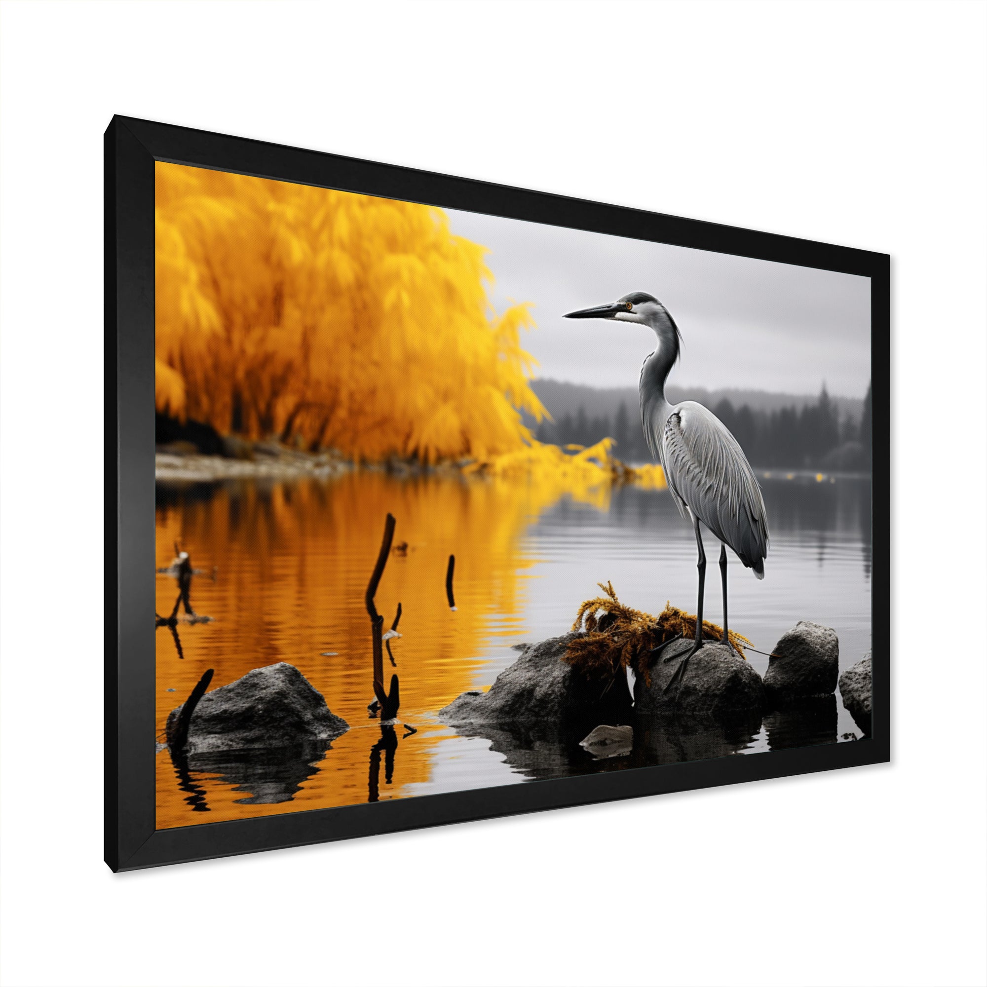Heron Silent Waters - Heron Bedroom Wall Art