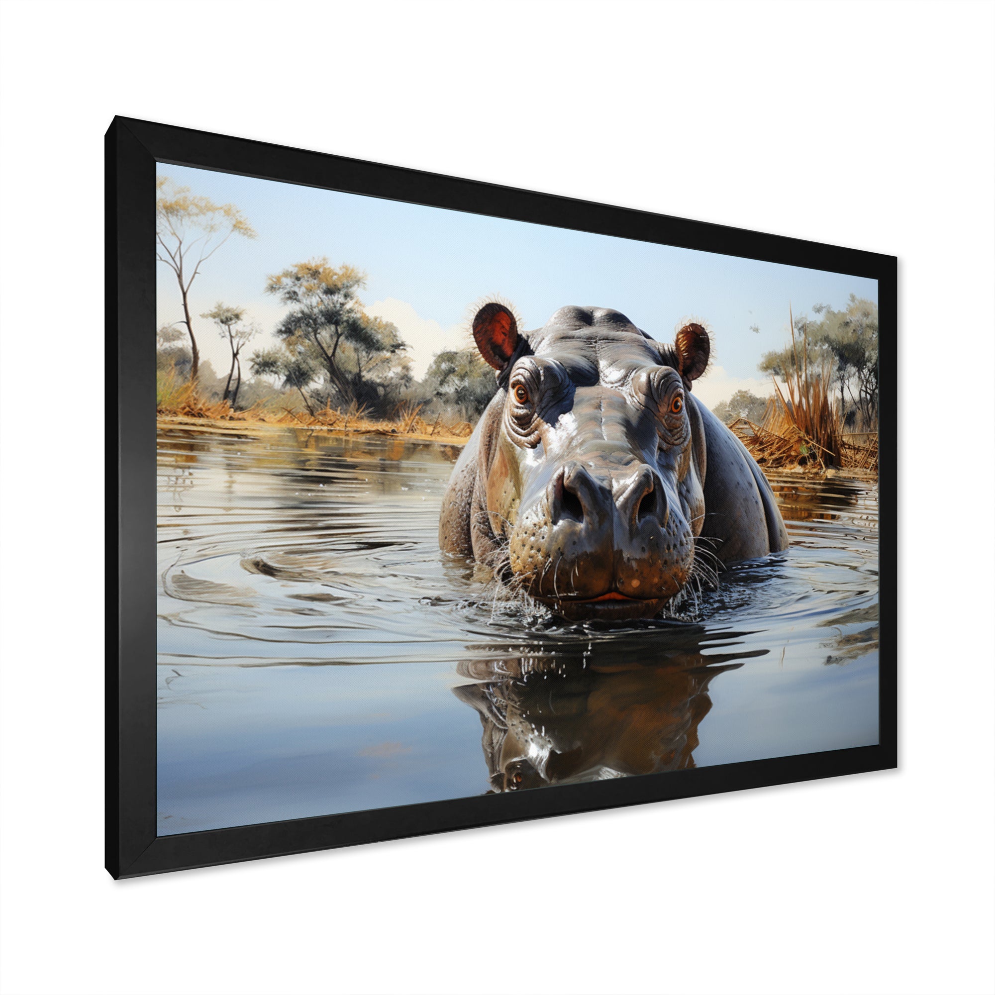 Hippopotamus Rivers Behemoth - Hippopotamus Large Canvas Wall Art