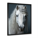 White Horse Crisp Monochrome - Horse Bedroom Wall Art