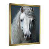 White Horse Crisp Monochrome - Horse Bedroom Wall Art