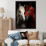Red And White Horse Dynamic Duo - Horse Canvas Wall Art