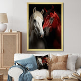 Red And White Horse Dynamic Duo - Horse Canvas Wall Art