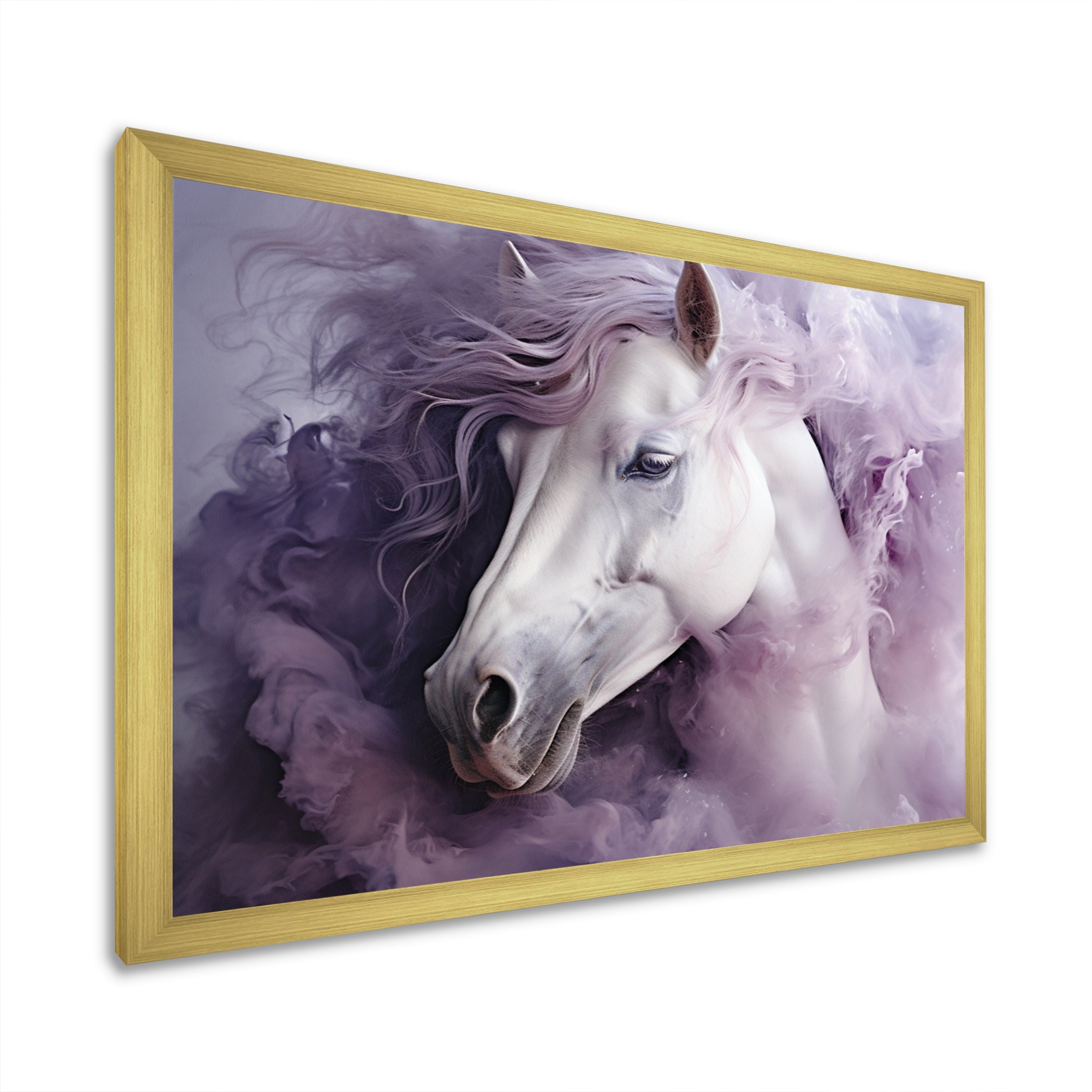 Purple White Horse Ethereal Essence - Horse Wall Art Prints
