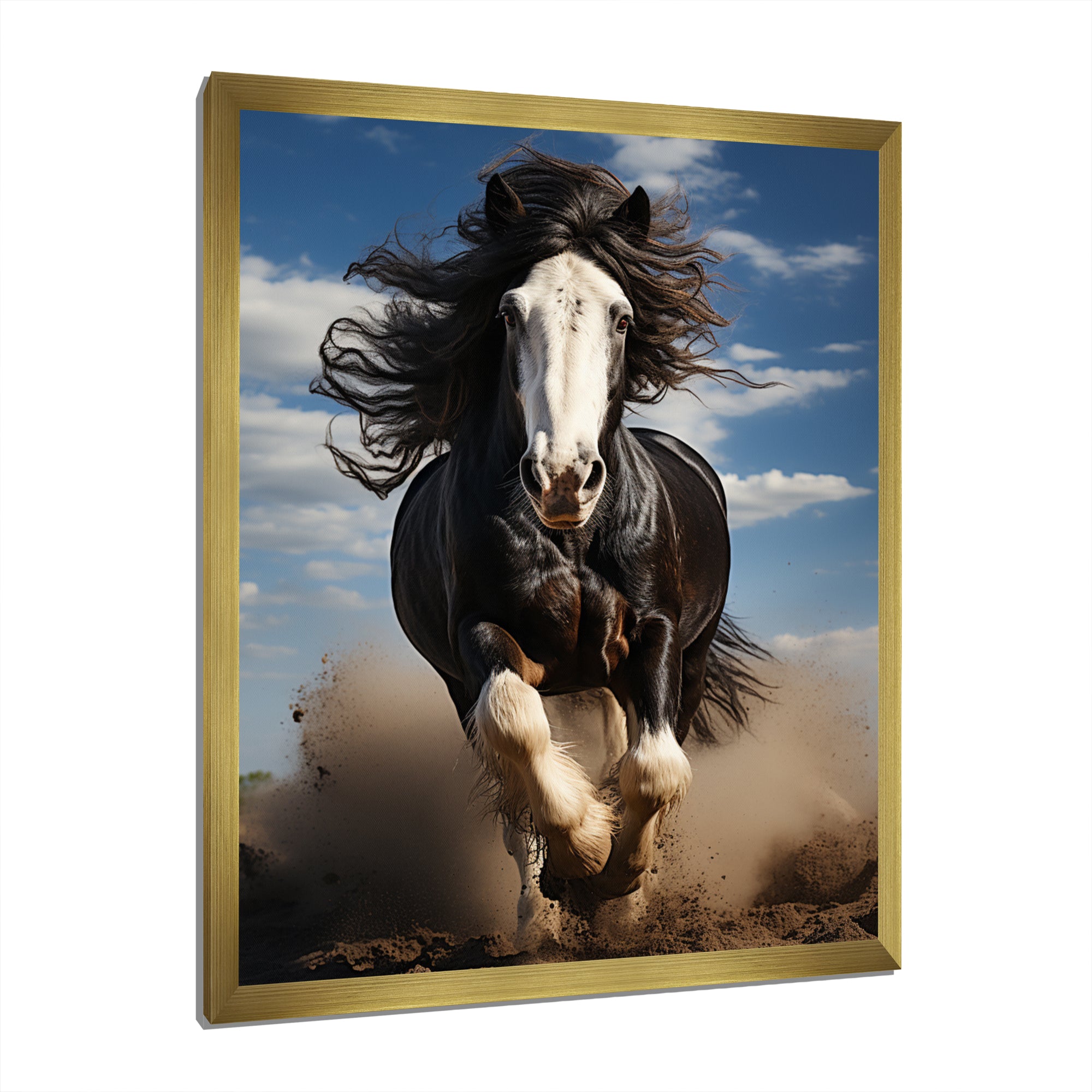 Black White Horse Stallions Strength - Horse Home Decor Art