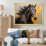 Yellow Black Horse Vibrant Yellow Equine - Yellow Horse Wall Art