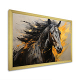Yellow Black Horse Vibrant Yellow Equine - Yellow Horse Wall Art