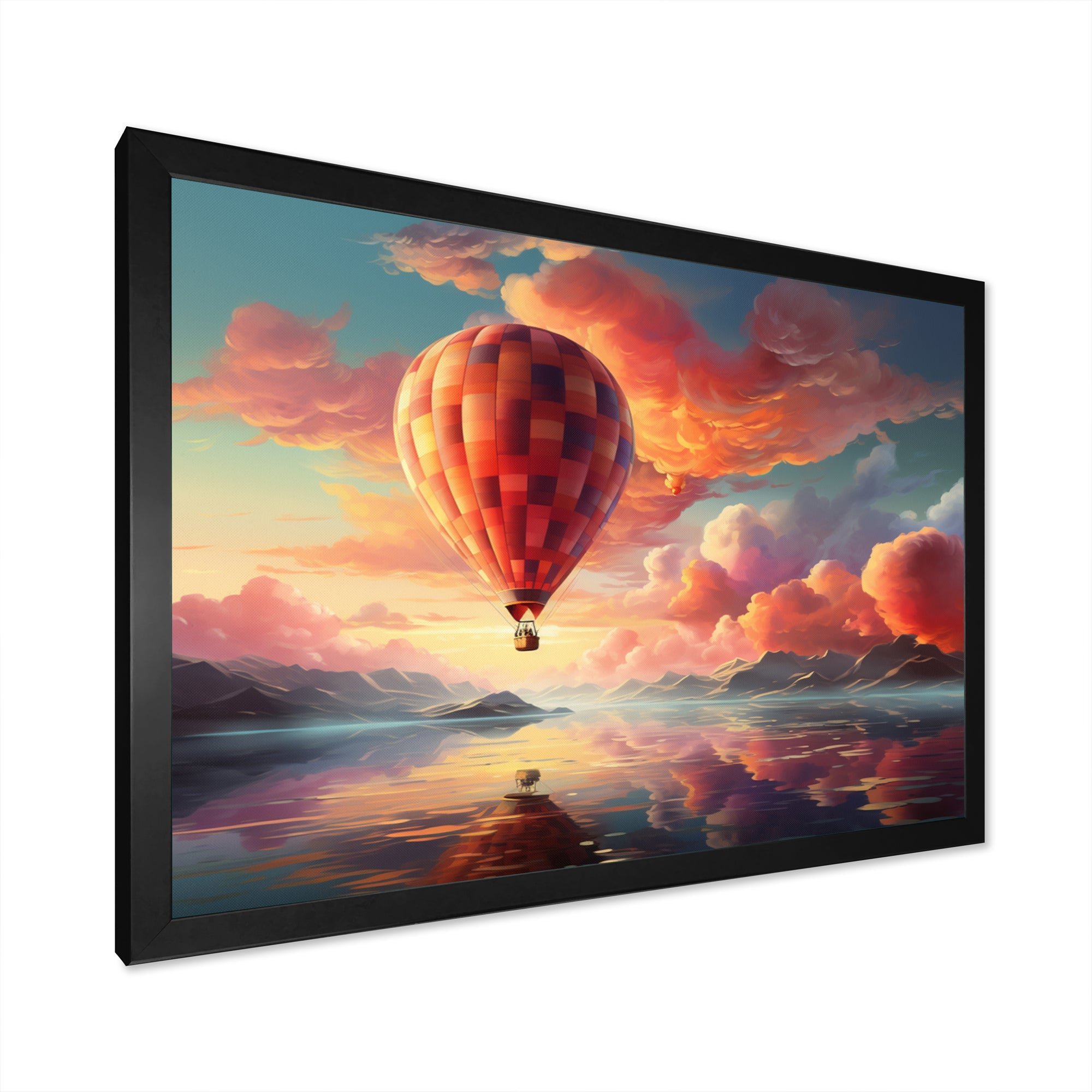 Peach Hot Air Ballon Atmospheric I - Hot Air Balloon Canvas Wall Art