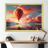Peach Hot Air Ballon Atmospheric I - Hot Air Balloon Canvas Wall Art