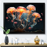 Jellyfish Luminescent Beauty Geometric - Peach Jellyfish Wall Art