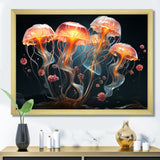 Jellyfish Luminescent Beauty Geometric - Peach Jellyfish Wall Art