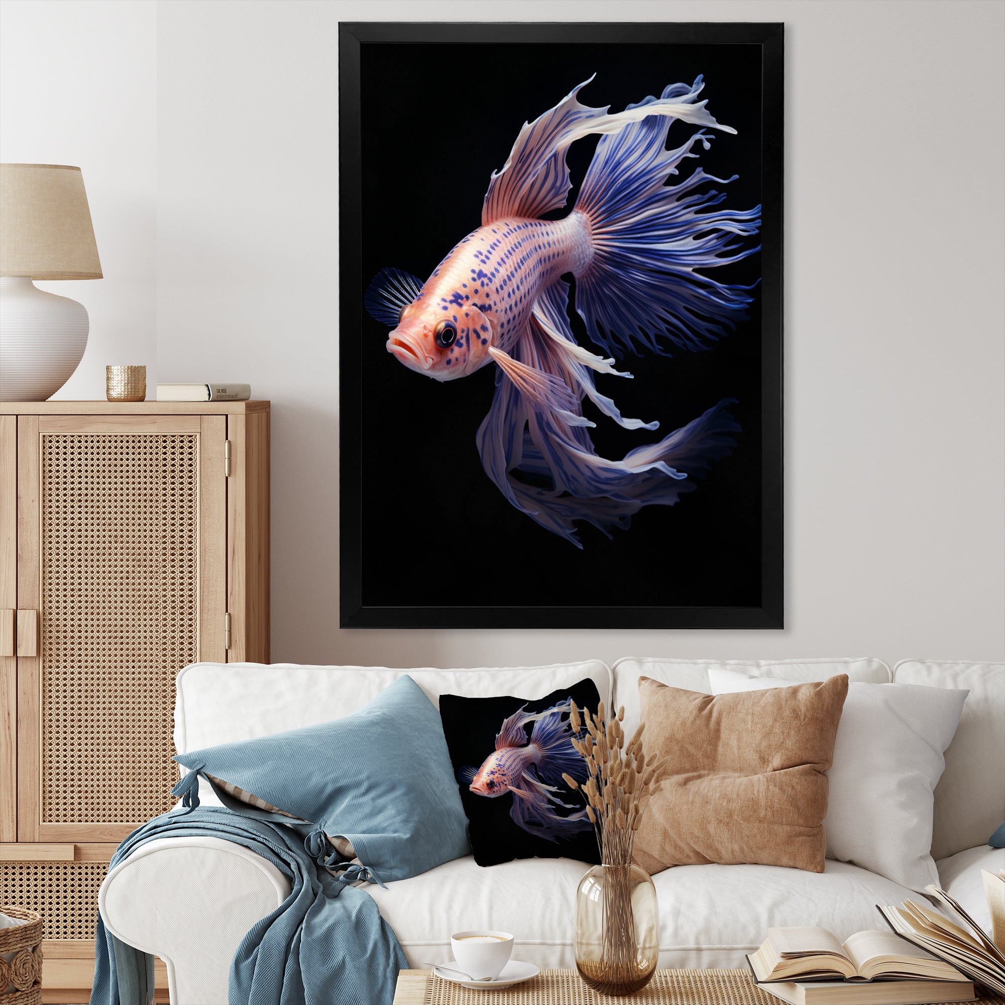 Purple Kois Fish Delicate Patterns - Koi's Fish Home Decor Art